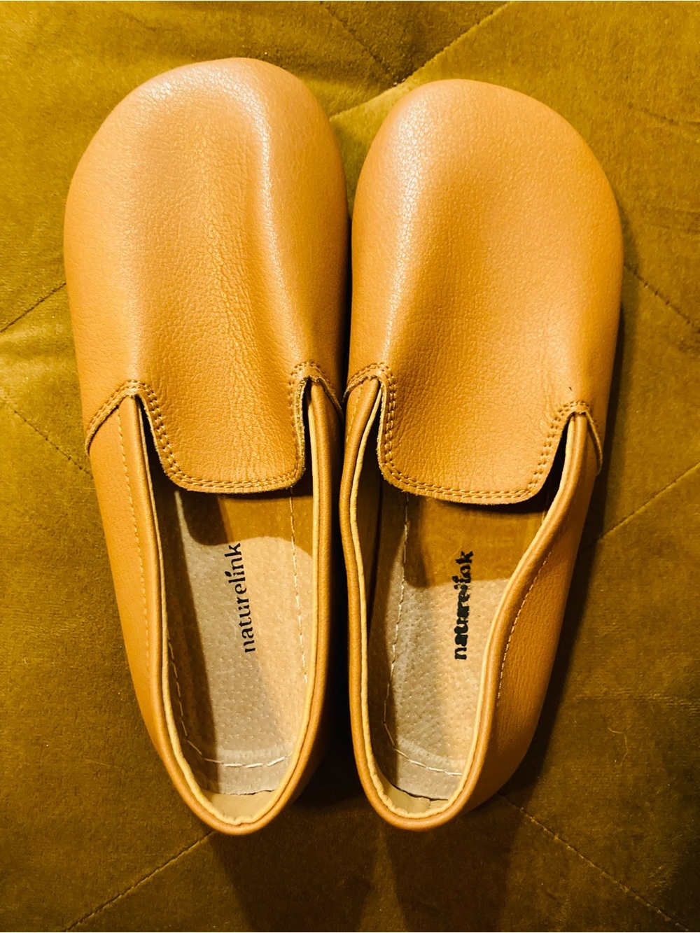 NatureLink Cognac Barefoot Earthing/Grounding Slip-On Flats